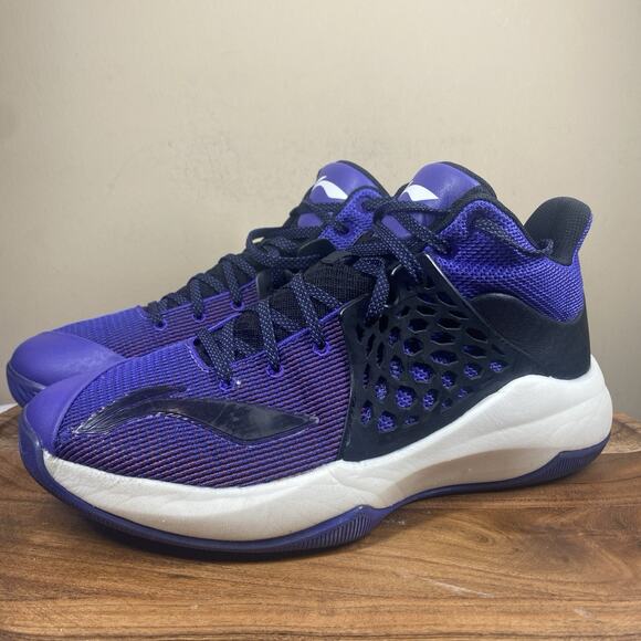 Li Ning Sonic 7 Mens Purple Black Size 10.5 Professional Basketball Shoes